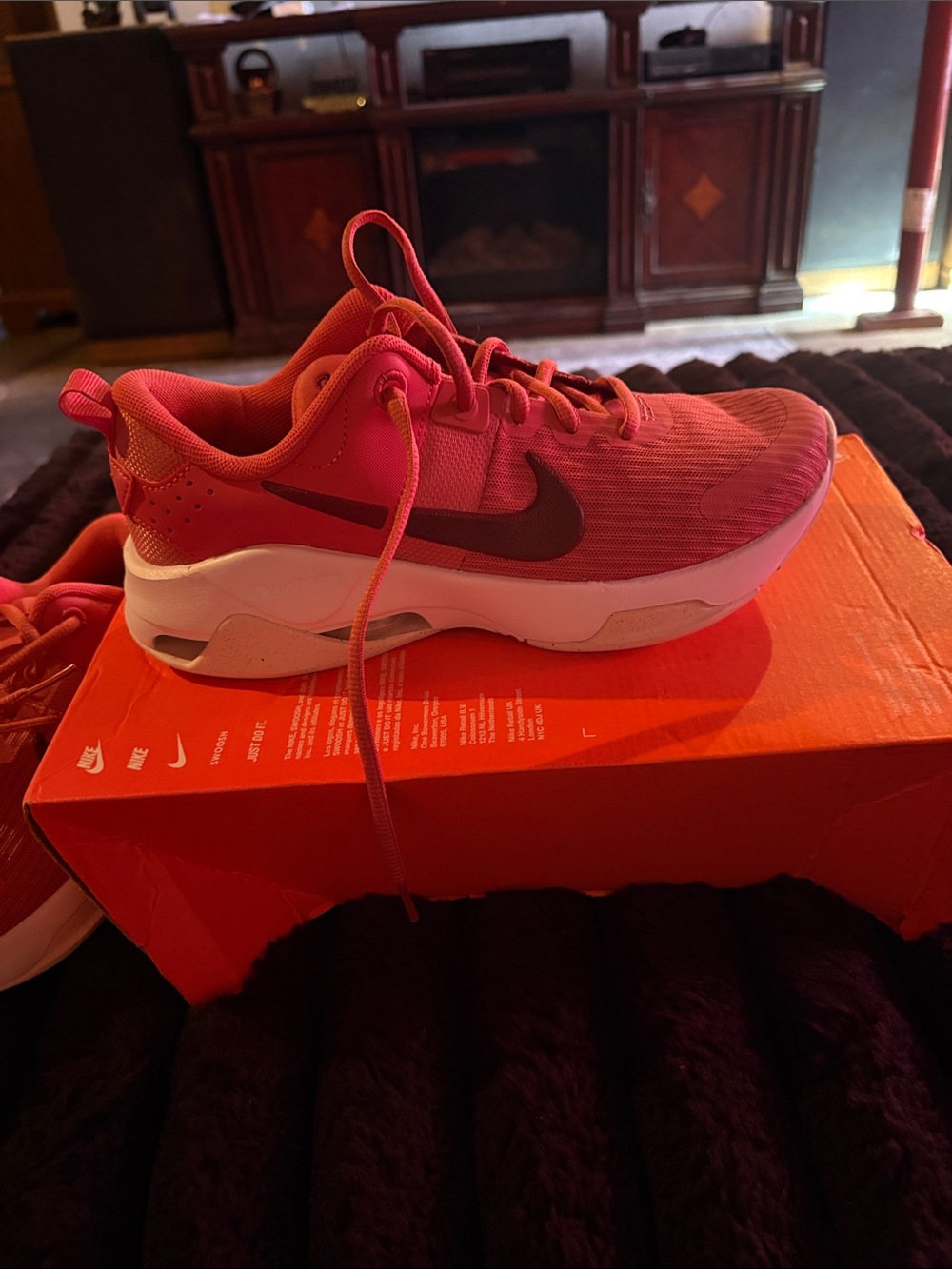 Nike Red Athletic Training Sneakers with Dark Swoosh. Brand new, only tried on